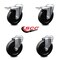 Service Caster 5 Inch Soft Rubber Swivel Bolt Hole Caster Set with 2 Total Lock Brake SCC SCC-BHTTL20S514-SRS-2-S-2 - alternate 1
